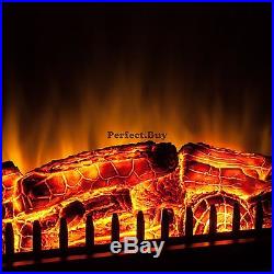 23 Free Standing Insert 3D Flame Wood Electric Fireplace Firebox Remote Control
