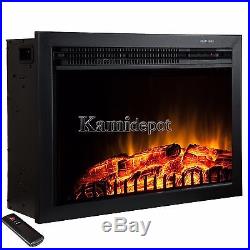 23 Free Standing Insert Heater 3D Flame Wood Log Electric Fireplace with Remote