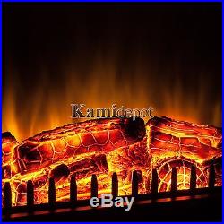 23 Free Standing Insert Heater 3D Flame Wood Log Electric Fireplace with Remote