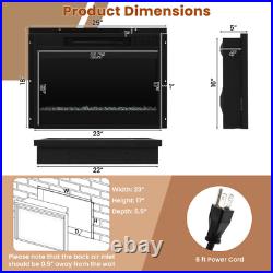 23 Inch 1500W Recessed Electric Fireplace Insert with Remote Control