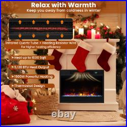 23 Inch 1500W Recessed Electric Fireplace Insert with Remote Control