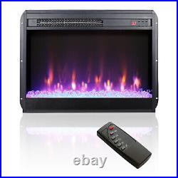 23 Inch Electric Fireplace Insert With Overheating Protection Side Lighting