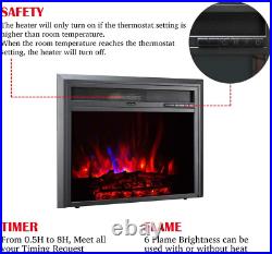 23 Inch Embedded Electric Fireplace Insert with Remote Control, Recessed Electri