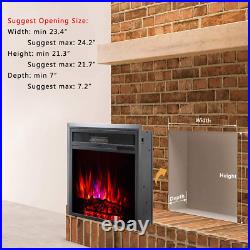 23 Inch Embedded Electric Fireplace Insert with Remote Control, Recessed Electri