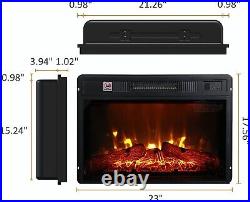 23 Inch Recessed Electric Fireplace Insert heater With Remote Control 1400W