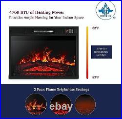 23 Inch Recessed Electric Fireplace Insert heater With Remote Control 1400W