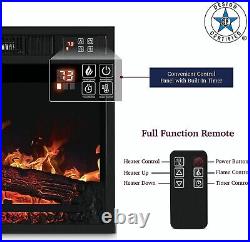 23 Inch Recessed Electric Fireplace Insert heater With Remote Control 1400W