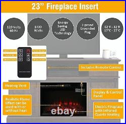 23 Inch Recessed Electric Fireplace Insert heater With Remote Control 1400W