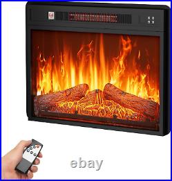 23 Inches Electric Fireplace Insert, Recessed Fireplace Heater with Remote