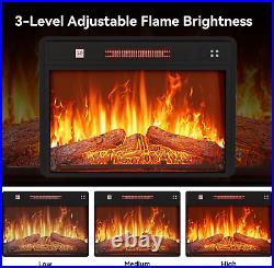 23 Inches Electric Fireplace Insert, Recessed Fireplace Heater with Remote