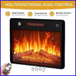 23 Inches Electric Fireplace Insert, Recessed Fireplace Heater with Remote