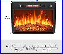 23 Inches Electric Fireplace Insert, Recessed Fireplace Heater with Remote