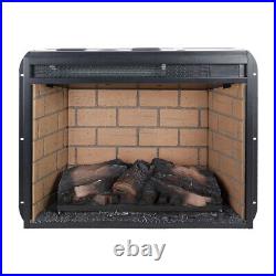 23 Insert Electric Fireplace ultra thin Heater Woodlog Version with Brick