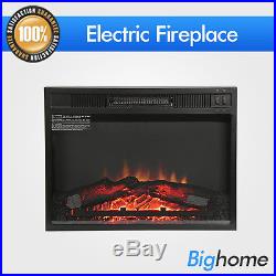 23 Tempered Glass Electric Fireplace Heat Freestanding Insert Adjustable Flames