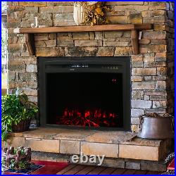 23 in Cozy Warmth Indoor Electric Fireplace Insert Black by Sunnydaze