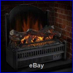 23 in. Electric Fireplace Insert Wooden Adjustable Flame Remote Control Outlet
