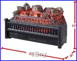 23 in. Electric Fireplace Log Set with Heater Blower Fire Place Insert Logs Remote