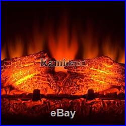 23 in. Freestanding Electric Fireplace Insert Heater with Tempered Glass
