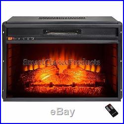 23 in. Insert Heater with Tempered Glass Freestanding Electric Fireplace
