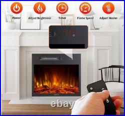 23 inch Built-in Electric Fireplace Insert Heater, Low Noise, 1500W, Black