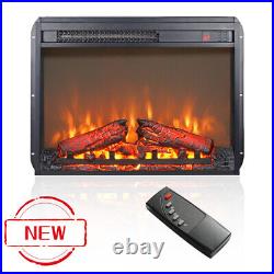 23in Electric Fireplace Insert with Overheating Protection & Remote Control Timer