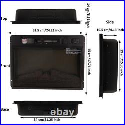 23inch Built-in Electric Fireplace Insert Heater Remote Control Adjustable Flame