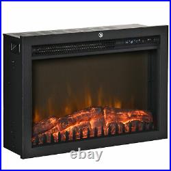 24 1500W Electric Fireplace Insert Recessed Heater, with Remote Control, Black