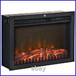 24 1500W Electric Fireplace Insert Recessed Heater with Remote Control Black