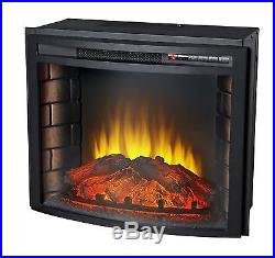 24 Curved Electric Fireplace Insert Firebox with Heater chimney Vent free