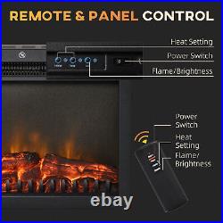 24'' Electric Fireplace Insert Recessed Fireplace Log Set Heater, 700With1500W