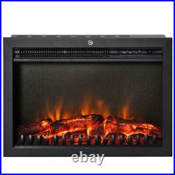24 Electric Fireplace Insert Retro Recessed Fireplace Heater with Realistic Flame