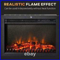 24 Electric Fireplace Insert Retro Recessed Fireplace Heater with Realistic Flame