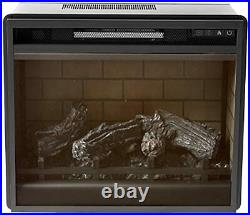 24 Electric Infrared Fireplace Insert with Remote Control, Large Log/Brick