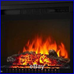 24 In. Electric Log Fireplace Insert With Trim Kit Fire Place Realistic Logs New