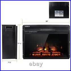 24 Wall Insert 1400W Electric Fireplace Heat withRemote LED Flame Timer Heater