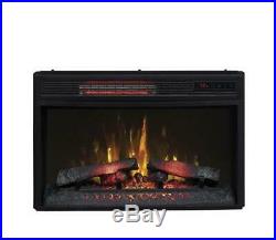25 Curved Electric Fireplace Insert Realistic Log Flame LED Infrared Heater