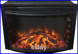 25-In. Freestanding 5116 BTU Electric Curved Fireplace Heater Insert with Rem