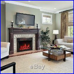 25 Inch Safe Electric Fireplace Heater Insert Freestanding 750W-1500W Black