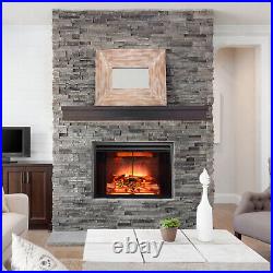 25 inch Fireplace Insert, Heater, Glass Door & Mesh Screen 750/1500W Black