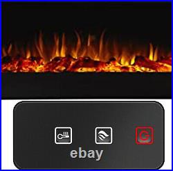 26 1400W Fireplace Electric Embedded Insert Heater with LED Flame + Remote Contrl