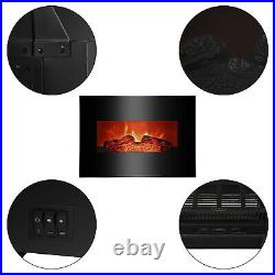 26 1400W Flat Ventless Insert Heater Electric Fireplace Adjustable Flame, Black