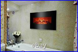 26 1400W Flat Ventless Insert Heater Electric Fireplace Adjustable Flame, Black