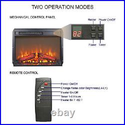 26'' 1400W Infrared Electric Fireplace Insert Ultra Thin Heater Realistic Flame