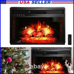 26 1500W Electric Fireplace Insert Heater Adjustable Heat With Remote Control
