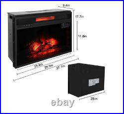 26 1500W Electric Fireplace Insert Stove Heater Wall Tile with Remote Control