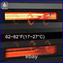 26 1500W Embedded Electric Fireplace Insert Heater Log Flame Remote Control
