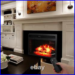 26 1500w Electric Fireplace Wall Tile Insert Heater Log Flame Remote Control