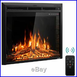 26'' 750W-1500W Fireplace Electric 5-Mode Embedded Insert Heater Glass Log Flame
