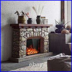 26 750W-1500W Fireplace Electric Embedded Insert Heater Glass Log Flame Remote