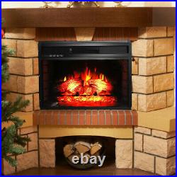26'' Electric Fireplace Insert Heater 7 Colors Change Log Flame Remote Control